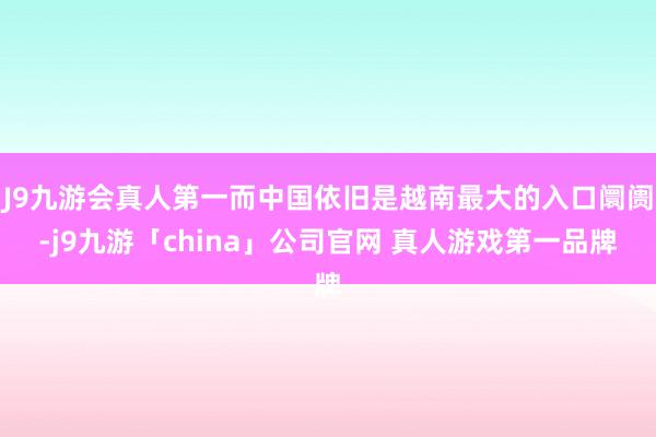 J9九游会真人第一而中国依旧是越南最大的入口阛阓-j9九游「china」公司官网 真人游戏第一品牌