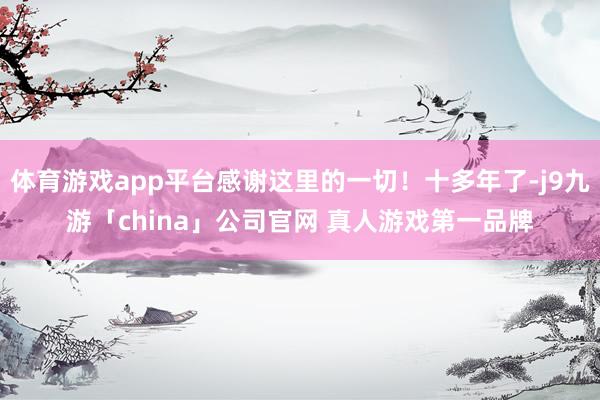 体育游戏app平台感谢这里的一切！十多年了-j9九游「chi