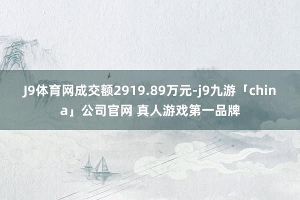 J9体育网成交额2919.89万元-j9九游「china」公